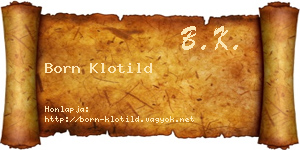 Born Klotild névjegykártya